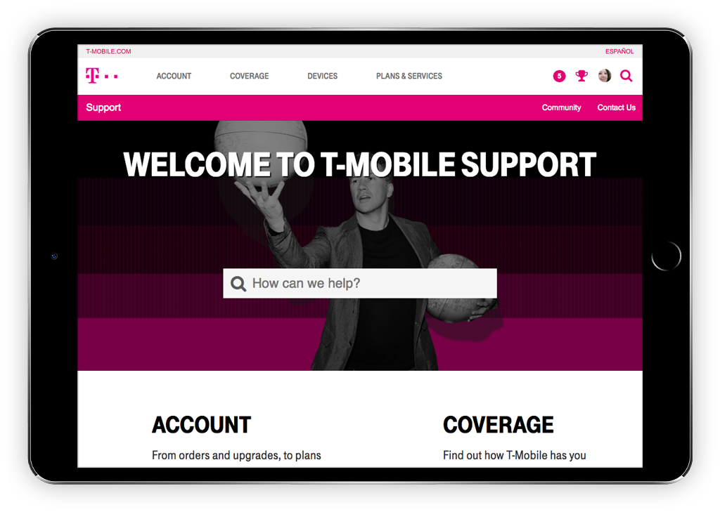 Making the T-Mobile support website responsive